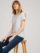 Besticktes T-Shirt mit Bio-Baumwolle - Frauen - offwhite boats embroidery Besticktes T-Shirt mit Bio-Baumwolle - Frauen - offwhite boats embroidery - 5 - TOM TAILOR