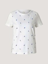 Besticktes T-Shirt mit Bio-Baumwolle - Frauen - offwhite boats embroidery Besticktes T-Shirt mit Bio-Baumwolle - Frauen - offwhite boats embroidery - 7 - TOM TAILOR