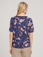 Kurzarm Sweatshirt mit Muster - Frauen - navy floral design Kurzarm Sweatshirt mit Muster - Frauen - navy floral design - 1 - TOM TAILOR