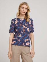 Kurzarm Sweatshirt mit Muster - Frauen - navy floral design Kurzarm Sweatshirt mit Muster - Frauen - navy floral design - 2 - TOM TAILOR