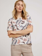 Kurzarm Sweatshirt mit Muster - Frauen - white floral design Kurzarm Sweatshirt mit Muster - Frauen - white floral design - 5 - TOM TAILOR
