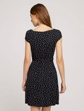 Gemustertes Jerseykleid mit Bindegürtel - Frauen - black geometrical design Gemustertes Jerseykleid mit Bindegürtel - Frauen - black geometrical design - 2 - TOM TAILOR