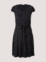 Gemustertes Jerseykleid mit Bindegürtel - Frauen - black geometrical design Gemustertes Jerseykleid mit Bindegürtel - Frauen - black geometrical design - 7 - TOM TAILOR