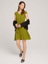 Gemustertes Jerseykleid mit Bindegürtel - Frauen - bright summer green Gemustertes Jerseykleid mit Bindegürtel - Frauen - bright summer green - 3 - TOM TAILOR