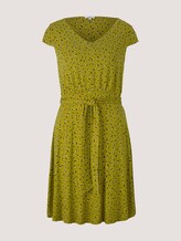 Gemustertes Jerseykleid mit Bindegürtel - Frauen - bright summer green Gemustertes Jerseykleid mit Bindegürtel - Frauen - bright summer green - 7 - TOM TAILOR