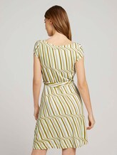 Gemustertes Jerseykleid mit Bindegürtel - Frauen - green watercolor stripe Gemustertes Jerseykleid mit Bindegürtel - Frauen - green watercolor stripe - 2 - TOM TAILOR