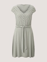 Gemustertes Jerseykleid mit Bindegürtel - Frauen - green-stripe Gemustertes Jerseykleid mit Bindegürtel - Frauen - green-stripe - 7 - TOM TAILOR