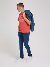 Print T-Shirt - Männer - Plain Red Print T-Shirt - Männer - Plain Red - 3 - TOM TAILOR