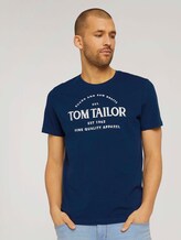 T-shirt met logo print en biologisch katoen - Mannen - after dark blue T-shirt met logo print en biologisch katoen - Mannen - after dark blue - 1 - TOM TAILOR