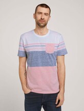 T-Shirt mit Streifenmuster - Männer - Plain Red T-Shirt mit Streifenmuster - Männer - Plain Red - 1 - TOM TAILOR