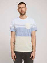 T-Shirt mit Streifenmuster - Männer - pale straw yellow T-Shirt mit Streifenmuster - Männer - pale straw yellow - 1 - TOM TAILOR
