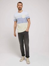 T-Shirt mit Streifenmuster - Männer - pale straw yellow T-Shirt mit Streifenmuster - Männer - pale straw yellow - 3 - TOM TAILOR
