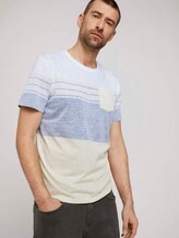 T-Shirt mit Streifenmuster - Männer - pale straw yellow T-Shirt mit Streifenmuster - Männer - pale straw yellow - 5 - TOM TAILOR