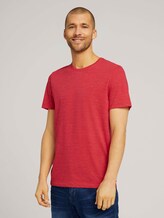 T-shirt in melange look - Mannen - plain red nep inject melange T-shirt in melange look - Mannen - plain red nep inject melange - 1 - TOM TAILOR