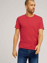 T-shirt in melange look - Mannen - plain red nep inject melange T-shirt in melange look - Mannen - plain red nep inject melange - 5 - TOM TAILOR