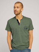 T-Shirt mit Streifenstruktur - Männer - mint green nep inject melange T-Shirt mit Streifenstruktur - Männer - mint green nep inject melange - 1 - TOM TAILOR