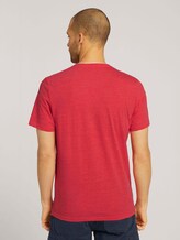 T-Shirt mit Streifenstruktur - Männer - plain red nep inject melange T-Shirt mit Streifenstruktur - Männer - plain red nep inject melange - 2 - TOM TAILOR