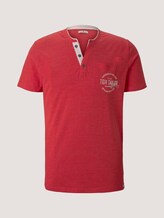T-Shirt mit Streifenstruktur - Männer - plain red nep inject melange T-Shirt mit Streifenstruktur - Männer - plain red nep inject melange - 7 - TOM TAILOR