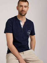 T-Shirt mit Streifenstruktur - Männer - sailor blue nep inject melange T-Shirt mit Streifenstruktur - Männer - sailor blue nep inject melange - 5 - TOM TAILOR