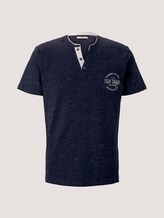 T-Shirt mit Streifenstruktur - Männer - sailor blue nep inject melange T-Shirt mit Streifenstruktur - Männer - sailor blue nep inject melange - 7 - TOM TAILOR