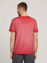 Used look t-shirt with a print - Men - Plain Red Used look t-shirt with a print - Men - Plain Red - 2 - TOM TAILOR