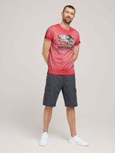 Used look t-shirt with a print - Men - Plain Red Used look t-shirt with a print - Men - Plain Red - 3 - TOM TAILOR