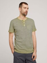 Gestreiftes Henley T-Shirt - Männer - pale yellow printed stripe Gestreiftes Henley T-Shirt - Männer - pale yellow printed stripe - 1 - TOM TAILOR