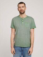 Striped Henley t-shirt - Men - mint green printed stripe Striped Henley t-shirt - Men - mint green printed stripe - 1 - TOM TAILOR