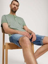 Striped Henley t-shirt - Men - mint green printed stripe Striped Henley t-shirt - Men - mint green printed stripe - 5 - TOM TAILOR