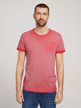 T-shirt in used look - Mannen - Plain Red T-shirt in used look - Mannen - Plain Red - 1 - TOM TAILOR