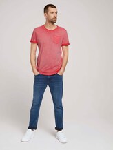 T-shirt in used look - Mannen - Plain Red T-shirt in used look - Mannen - Plain Red - 3 - TOM TAILOR