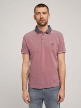 Poloshirt getextureerd - Mannen - chili oil red two tone piquet Poloshirt getextureerd - Mannen - chili oil red two tone piquet - 1 - TOM TAILOR