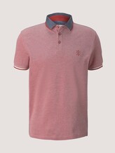 Poloshirt getextureerd - Mannen - chili oil red two tone piquet Poloshirt getextureerd - Mannen - chili oil red two tone piquet - 7 - TOM TAILOR