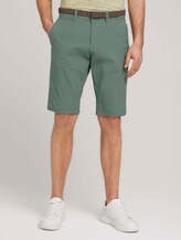 Josh Slim Chinoshorts mit Gürtel - Männer - green base grey grid design Josh Slim Chinoshorts mit Gürtel - Männer - green base grey grid design - 1 - TOM TAILOR