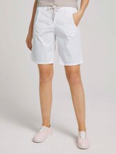 Bermuda shorts with a drawstring - Women - White Bermuda shorts with a drawstring - Women - White - 1 - TOM TAILOR