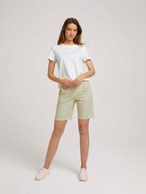Bermuda Shorts mit Kordelzug - Frauen - green tiny stripe Bermuda Shorts mit Kordelzug - Frauen - green tiny stripe - 3 - TOM TAILOR