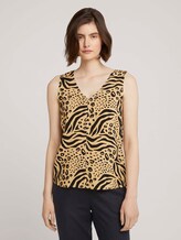 Top met uitsparing - Vrouwen - beige animal print Top met uitsparing - Vrouwen - beige animal print - 1 - TOM TAILOR Denim