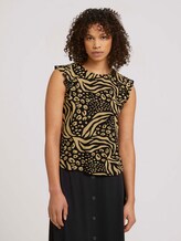Top with cap sleeves - Women - black animal print Top with cap sleeves - Women - black animal print - 1 - TOM TAILOR Denim