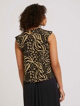 Top with cap sleeves - Women - black animal print Top with cap sleeves - Women - black animal print - 2 - TOM TAILOR Denim