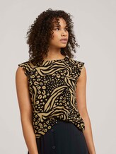 Top with cap sleeves - Women - black animal print Top with cap sleeves - Women - black animal print - 5 - TOM TAILOR Denim