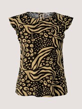 Top with cap sleeves - Women - black animal print Top with cap sleeves - Women - black animal print - 7 - TOM TAILOR Denim