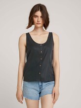 Geknöpftes Top mit TENCEL™ Lyocell - Frauen - washed black Geknöpftes Top mit TENCEL™ Lyocell - Frauen - washed black - 1 - TOM TAILOR Denim