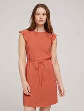 Ärmelloses Minikleid mit Rüschen - Frauen - sundown coral Ärmelloses Minikleid mit Rüschen - Frauen - sundown coral - 1 - TOM TAILOR Denim