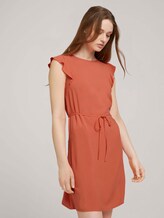 Ärmelloses Minikleid mit Rüschen - Frauen - sundown coral Ärmelloses Minikleid mit Rüschen - Frauen - sundown coral - 5 - TOM TAILOR Denim