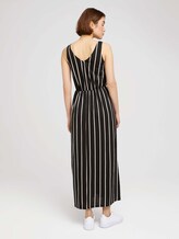 Mouwloze maxi jurk met knoopsluiting - Vrouwen - black beige vertical stripe Mouwloze maxi jurk met knoopsluiting - Vrouwen - black beige vertical stripe - 2 - TOM TAILOR Denim