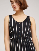 Mouwloze maxi jurk met knoopsluiting - Vrouwen - black beige vertical stripe Mouwloze maxi jurk met knoopsluiting - Vrouwen - black beige vertical stripe - 9 - TOM TAILOR Denim