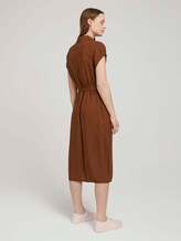 Midi blouse dress with a belt - Women - amber brown Midi blouse dress with a belt - Women - amber brown - 2 - TOM TAILOR Denim