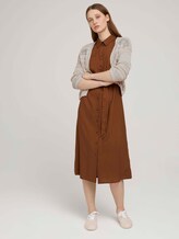 Midi blouse dress with a belt - Women - amber brown Midi blouse dress with a belt - Women - amber brown - 3 - TOM TAILOR Denim
