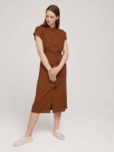 Midi blouse dress with a belt - Women - amber brown Midi blouse dress with a belt - Women - amber brown - 5 - TOM TAILOR Denim