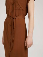 Midi blouse dress with a belt - Women - amber brown Midi blouse dress with a belt - Women - amber brown - 9 - TOM TAILOR Denim